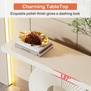 Axyaa Geometric Base Wood Console Table, 40" Entryway Sofa Table, Modern Narrow Long Table