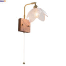 Axyaa Nordic LED Flower Wall Light - Glass Brass Indoor Decor