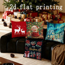 Axyaa Christmas Scene Pattern Cushion Cover for Sofa, Bedroom, Car - Festive Home Decor