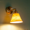 Axyaa Brass Ceramic LED Wall Light Bedside Lamp Modern Copper Arm Nordic style