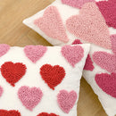 Axyaa Love Tufted Velvet Pillow Cover Cute Pink Valentine's Day Cushion Cover