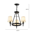 Axyaa American Country Retro Fabric Chandelier for Living Dining Room Home Decor