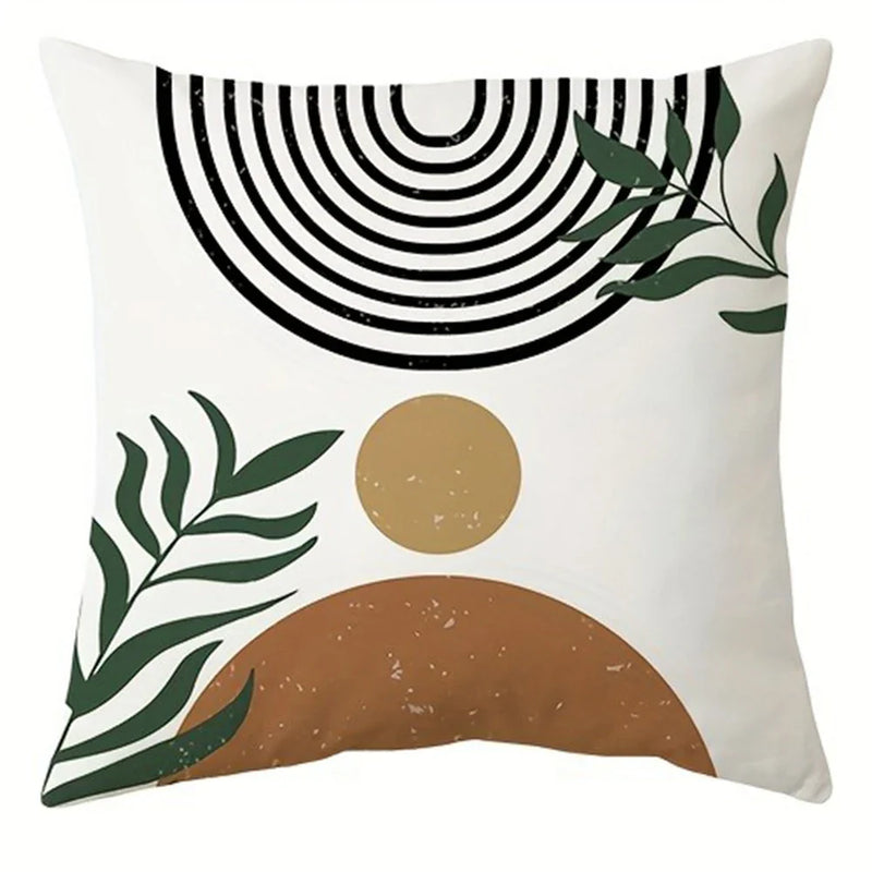 Axyaa Geometric Leaf Pattern Pillow Cover Home Decoration Sofa Cushion