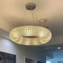Axyaa Chrome LED Crystal Donut Chandelier for Home Indoor Lighting