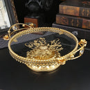 Axyaa Glass Fruit Tray: American Light Luxury Home Decor for Coffee Table