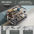 Axyaa Pull-out Seasoning Storage Rack Drawer for Kitchen Dishes and Bowls
