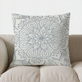 Axyaa Gray Mandala Pattern Throw Pillow Cover for Sofa, Bedroom, Car