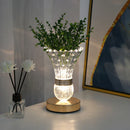 Axyaa Crystal LED Vase Table Lamp - USB Charging, Touch Switch, Tricolor Dimming