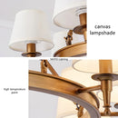 Axyaa American Country Retro Fabric Chandelier for Living Dining Room Home Decor