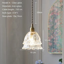 Axyaa Green Glass Shade Chandelier for Bedroom Dining Room Modern Minimalist LED Hanging Lamp
