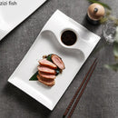 Axyaa Rectangular Ceramic Plate Set for Elegant Dining Experience