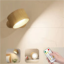 Axyaa Rechargeable Wall Lamp Remote Control 3 Color Temperatures Dimmable Rotation Bedroom Light