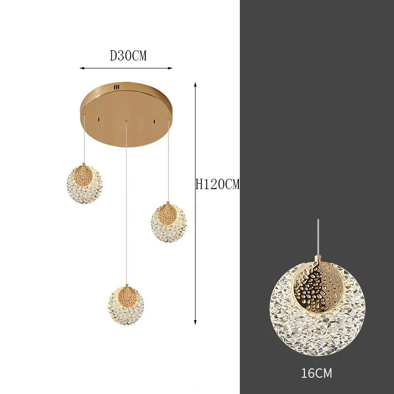 Axyaa Nordic Stair Chandelier Ceiling Light for Living and Dining Room