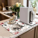Christmas Dry Coffee Mat Anti Slip Table Cup Drying Mats by Axyaa