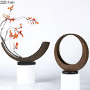 Moon Vase Flower Arrangement by Axyaa: Artificial Flowers & Decorative Vase Set for Aesthetic Room Decor