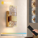 Axyaa Crystal LED Wall Light with Remote, Dimmable for Bedroom, Living Room - 3000K 6000K