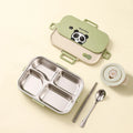 Axyaa Stainless Steel Divided Lunch Box Set - Large Capacity, Microwave Safe