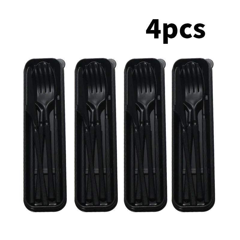 Axyaa PP Tableware Set - Knife, Fork, Spoon, Chopsticks with Portable Box