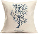 Axyaa Marine Life Blue Pillow Case Set - Home Decor Ocean Sailing Theme