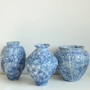 Axyaa Blue Ceramic Vase Hydroponics Terrarium Flowerpot Home Decor Accessories