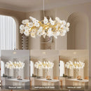 Axyaa Floral Ceramic Chandelier LED Pendant Lamp Luxury Home Lighting