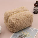 Axyaa Plush Korean Cosmetic Pouch: Large Kawaii Makeup Organizer Bag for Women.