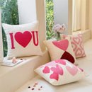 Chenille Embroidered Heart-Shaped Pillowcase for Valentine's Day by Axyaa