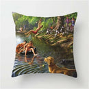 Axyaa Pet Dogs Cartoon Style Pillow Case Home Decor Cushion Sofa Square Pillowcase