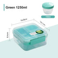 Axyaa Portable 4-Compartment Salad Lunch Box for Adult/Kid/Toddler