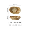 Axyaa Coarse Pottery Shell Plates Set of 4 - Japanese Ceramic Tableware