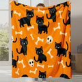 Axyaa Halloween Cartoon Flannel Blanket - Cute Print - Office Nap Sofa Blanket