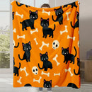 Axyaa Halloween Cartoon Flannel Blanket - Cute Print - Office Nap Sofa Blanket