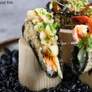 Axya Wooden Sushi Trays Hand Roll Rack & Specialty Cutlery Sashimi Dish Display