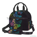Axyaa Colorful Butterflies Insulated Lunch Bag with Shoulder Strap