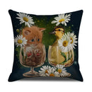Axyaa Pug Pets Pattern Sofa Cushion Cover Home Decor Pillowcase Linen Cartoon
