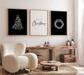 Axyaa Minimalist Merry Christmas Tree Canvas Print Set for Festive Home Decor