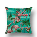 Axyaa Flamingo Print Linen Pillowcase 45*45cm