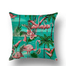 Axyaa Flamingo Print Linen Pillowcase 45*45cm