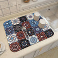 Ethnic Printed Coffee Draining Mat by Axyaa: Super Absorbent & Quick Drying Rug