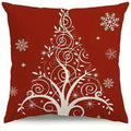Axyaa Red Snowflake Christmas Tree Pillowcover for Festive Living Room Decor