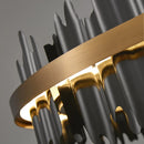 Luxury Circle Pendant Chandelier by Axyaa - Modern LED Dimmable Fixture for Living, Dining, Bedroom