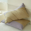 Axyaa Soft Cotton Pillowcase Chequer Grid Pattern 48x74cm Bedding Pillow Cover Set