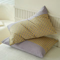Axyaa Washed Cotton Pillowcase: Soft 48x74cm Chequer Grid Pillow Cover