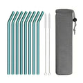 Axyaa Green Glass Straws - Reusable High Borosilicate Smoothie Cocktail Milkshake Straw