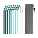Axyaa Green Glass Straws - Reusable High Borosilicate Smoothie Cocktail Milkshake Straw