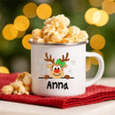 Personalized Deer Christmas Enamel Cups Custom Name Hot Cocoa Sibling Mug Axyaa
