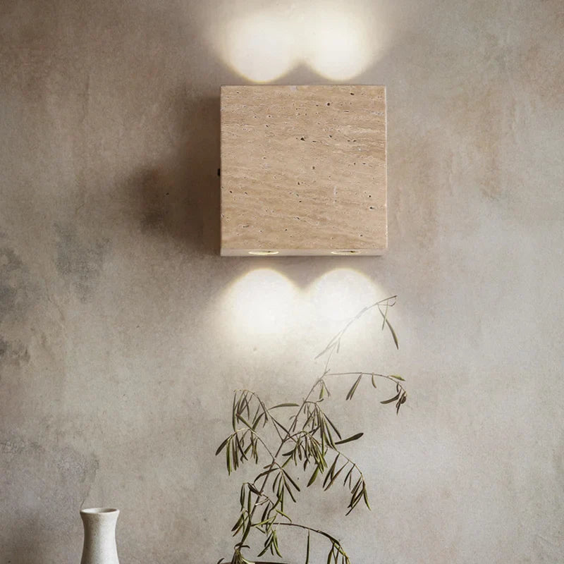 Axyaa Stone Decor Wall Lamp Square Spotlights G9 COB Led Sconce Bedroom Corridor Home Decor