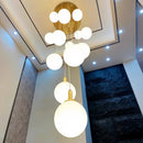 Axyaa Crystal Chandelier Stair Pendant Lamp Living Room Lights
