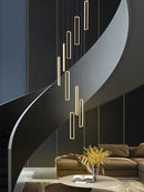 Axyaa Modern Loft LED Stair Chandelier Hanging Light Fixture