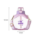 Axyaa 500ML Transparent Flat Water Bottle With Straw And Strap - BPA Free